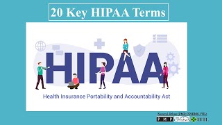 20 Key HIPAA Terms [upl. by Yezdnil]