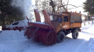 UNIMOG SCHNEEFRÄSE  SNOW BLOWER  SNOW REMOVAL ERZGEBIRGE 2017 [upl. by Lapotin]