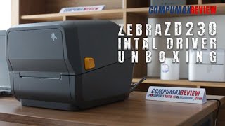 ZEBRA ZD230 Unboxing cara instalasi driver usb test print resi [upl. by Accebber859]