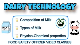 Dairy Technology🥛 FSO Classes  Composition of Milk  PhysicoChemical properties of Milk [upl. by Ikcim]