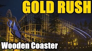 Planet Coaster quotGold Rushquot Wooden Coaster Night POV  Offride [upl. by Nikral]