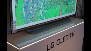 LG OLED B8 C8 E8 G8 W8 und LEDLCDs vorgestellt Alpha 7 Alpha 9 HFR Dolby Vision Atmos [upl. by Teerpnam]