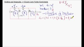 Análise de Circuitos por Inspeção  Fonte Controlada  Parte 1 [upl. by Fraase]