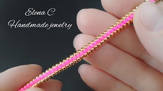 Simple Beaded Bracelet Tutorial Beautiful Jewelry HandMade Простой Браслет из бисера своими руками [upl. by Nnylanna]