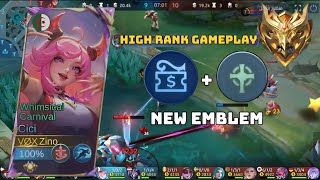 MLBB CICI SOLO RANK PUSH BEST BUILD AND EMBLEM 2024 [upl. by Reamy]