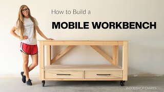 How to Build an EASY DIY Mobile Workbench with Drawers [upl. by Llednahs]