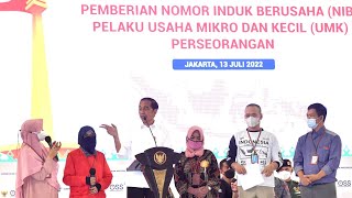 LIVE Pemberian Nomor Induk Berusaha Pelaku UMK Perseorangan Tahun 2022 Jakarta 13 Juli 2022 [upl. by Samaria]