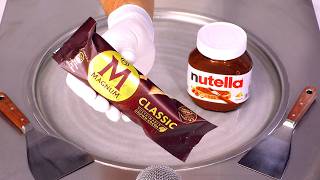 Magnum Ice Cream Meets Nutella in These Insane Ice Cream Rolls ASMR [upl. by Yurt]