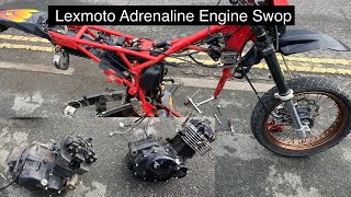 Lexmoto Adrenaline Project Swapping in a Sinnis Apache K157FMI Engine [upl. by Donal]