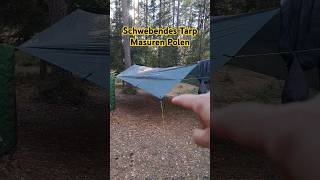 Schwebender TarpAufbau in den Masuren Polen polen masuren bushcraft camping draußenschlafen [upl. by Winny]