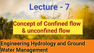 confined and unconfined flow  Engineering hydrology 2020 for civil engineering 8  semeter [upl. by Benny]