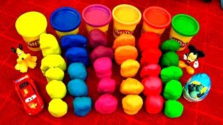 PlayDoh Surprises Eggs Playdough Toys Angry Birds Hello Kitty Batman Disney Cars Spongebob Smurfs [upl. by Ede493]