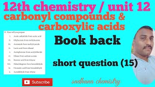 12th chemistryunit 12carbonyl compounds amp carboxylic acids book back question number 15 [upl. by Onilegna]