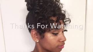 Curly Bun with Bangs  Using Kanekalon Hair [upl. by Chaves]