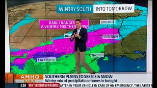 Winter Storm Inga  Southern Plains See Ice amp Snow  the weather channel live NEWS [upl. by Alilahk863]