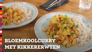 Bloemkoolcurry met kikkererwten  Gezond recept  Voedingscentrum [upl. by Anneiv]