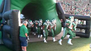 Saskatchewan Roughriders running out of helmet [upl. by Florenza]