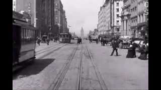 San Francisco 1905 Scenes from a streetcar on Market Street [upl. by Nylaj]