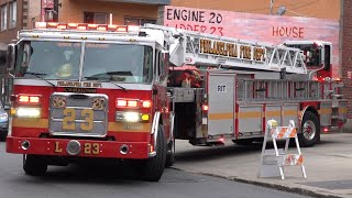 Philadelphia Fire Department Ladder 23 Responding 5324 [upl. by Elocon28]