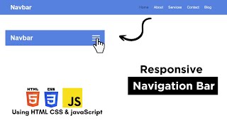 Responsive Navigation Bar With HTML CSS amp JavaScript [upl. by Annaed]