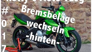 Kawasaki ER6N 2008 ABS Tutorial 017 Bremsbeläge hinten wechseln auf EBC Semi Sinter HH [upl. by Leahcar529]