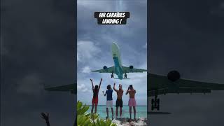 Atterrissage Air Caraïbes Landing allinclusive aircaraibes landing atterissage avion [upl. by Atterbury]