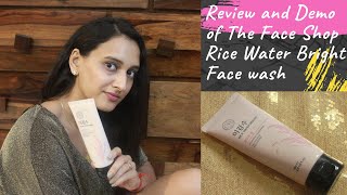 The Face Shop Rice Water Bright Foaming CleanserFace wash Review and Demo [upl. by Anifares52]