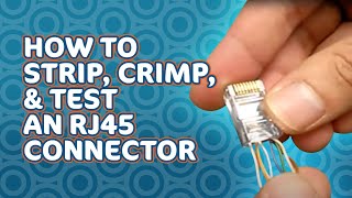 How to Strip Crimp and Test a RJ45 [upl. by Keli]