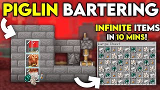 BEST PIGLING BARTERING FARM in 121 Minecraft Bedrock [upl. by Clausen46]