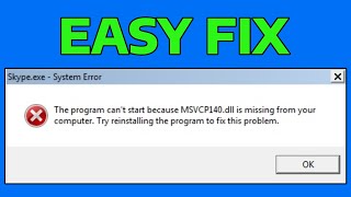 How To Fix msvcp140dll Missing Error in Windows 11  10 [upl. by Alita889]