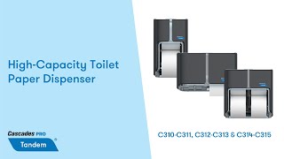 HighCapacity Toilet Paper Dispenser C310C311 C312C313 C314C315  Cascades PRO® [upl. by Cirderf181]