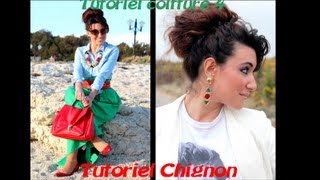 TUTORIELCOIFFURE 4  Chignon classique décoiffé [upl. by Meeker]