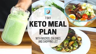 KETOGENIC DIET Meal Plan  7 DAY FULL MEAL PLAN for Beginners [upl. by Idnahr731]