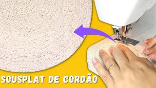 COMO FAZER SOUSPLAT COM CORDÃO DE ALGODÃO CRU OU SISAL  ARTESANATO MUITO LUCRATIVO [upl. by Alenoel333]