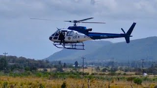 South Africa  Search and rescue police helicopter that landed at The Windfarm Shell service station [upl. by Mccarty21]