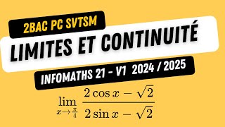 12 Limites avec Formes Indéterminées et Astuces 2e année Bac Sciences et FD [upl. by Ahsikyw]