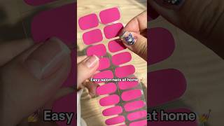 Easy salon nail at home 💅nails nailart nailtutorial nailartdesigns pressonnails gelnails fyp [upl. by Miksen573]