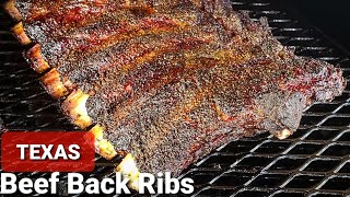 Beef Back Ribs Smoked  TEXAS Sized Beef Back Ribs [upl. by Cordier]