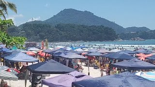 Praia grande lotada em Ubatuba SP Véspera de natal [upl. by Lleddaw435]