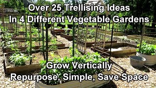 Over 25 Vegetable Garden Trellising Designs Crop Examples Materials Vertical Growing Ideas [upl. by Nhoj]