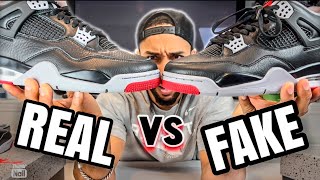 REAL vs FAKE REIMAGINED Jordan Bred 4 ONE Way to Tell WATCH BEFORE YOU BUY [upl. by Ahsikad782]