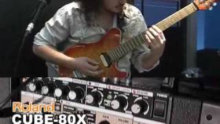 Roland CUBE80X demo by Alex Hutchings Musikmesse 2009 [upl. by Hairam427]