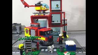 Lego 60320 City Fire Station Speed Build and Animation [upl. by Lonyer]