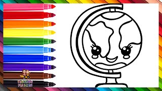 Dibuja y Colorea Un Globo Terráqueo 🌎🌈 Dibujos Para Niños [upl. by Stier495]