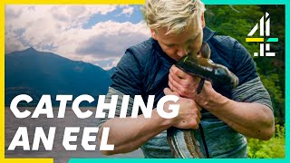 Gordon Ramsay Catches An EEL With His BARE HANDS  Gordon Ramsay Uncharted [upl. by Furey]