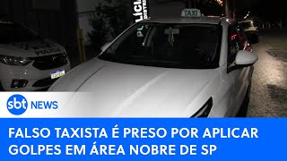 Polícia prende falso taxista acusado de aplicar golpes em área nobre de SP  SBTNewsnaTV 210224 [upl. by Neira]