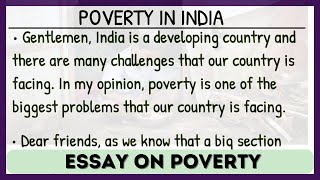 Essay on poverty in india in English  Poverty in india gd topic  Airforce GD Topic [upl. by Swagerty]