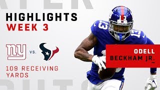 OBJ Snags 9 Passes for 109 Yards vs Houston [upl. by Nedloh]