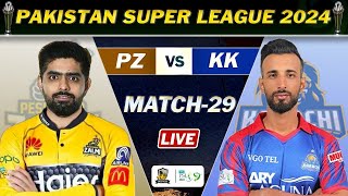 PESHAWAR ZALMI vs KARACHI KINGS PSL 9 MATCH 29 LIVE  KK vs PZ LIVE COMMENTARY  kk bat [upl. by Krug]