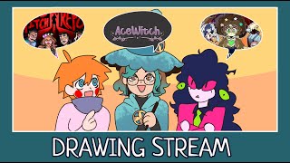 🌊DRAWING STREAM🌊 Epithet erased TTRPG Red stitch report Ace Witch Ft evojelly4609 and VELVET [upl. by Ardath729]